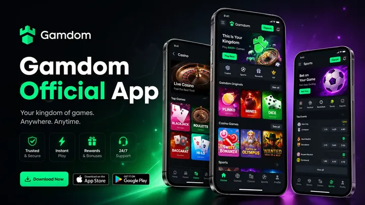 Gamdom free spins giveaways artwork with a treasure chest of gold coins
